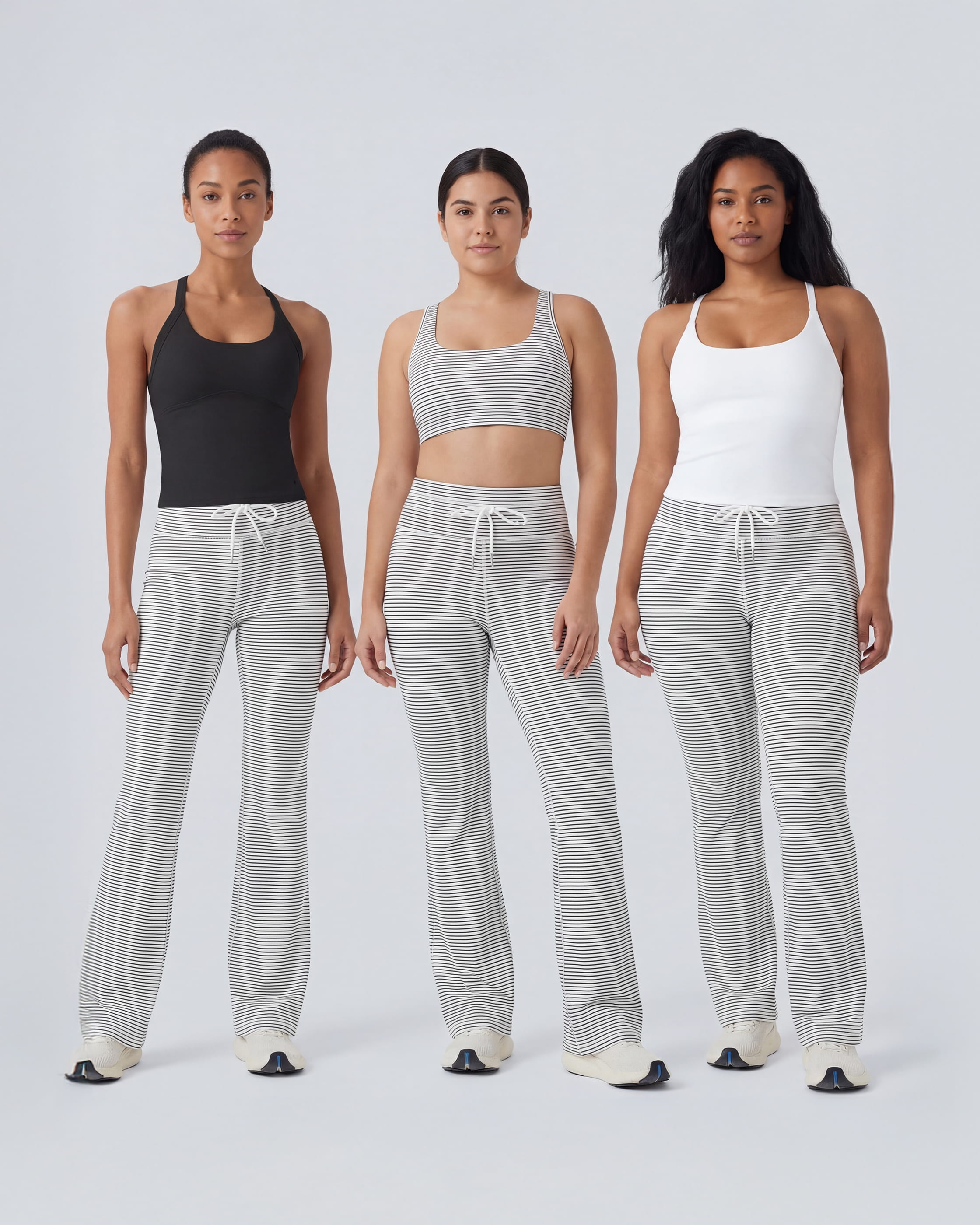 【Creator’s Pick】Halara High Waisted Drawstring Stripe Flare Yoga Pants with Pockets
