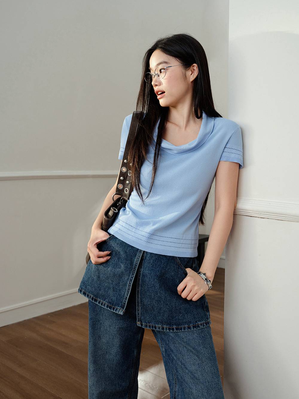Cowl Neck Knit Top