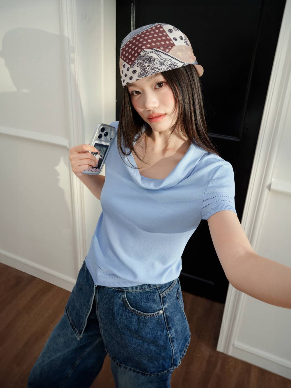Cowl Neck Knit Top