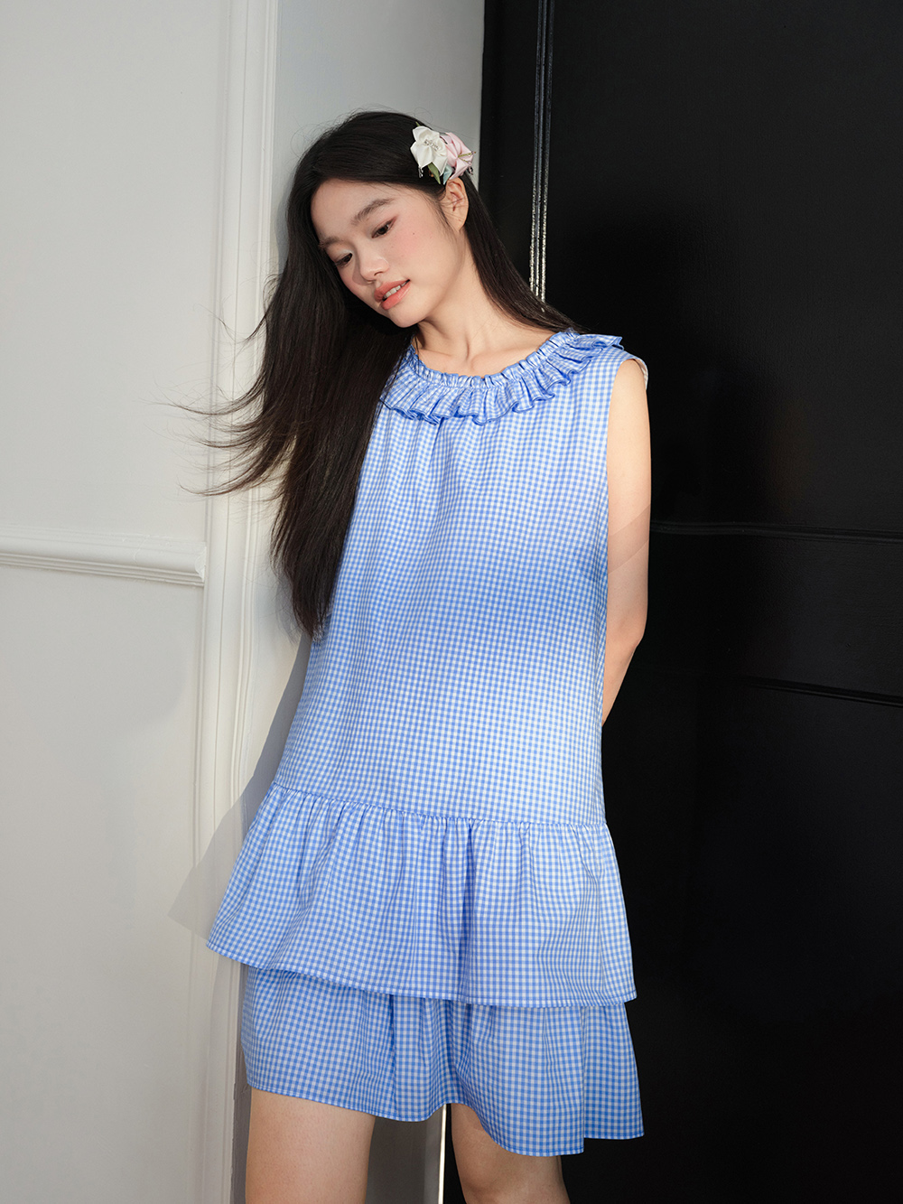Gingham Tiered Ruffle Dress