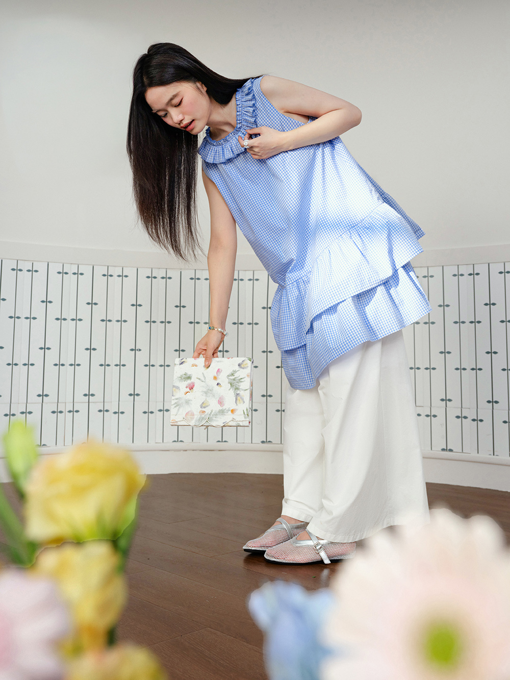 Gingham Tiered Ruffle Dress