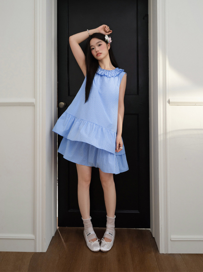 Gingham Tiered Ruffle Dress