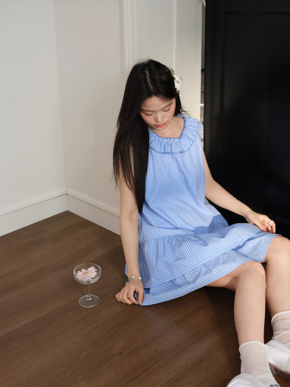 Gingham Tiered Ruffle Dress