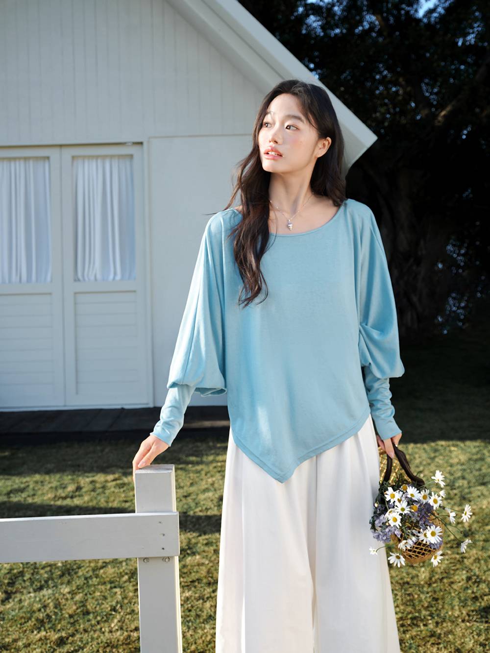Asymmetric Long-Sleeve Top