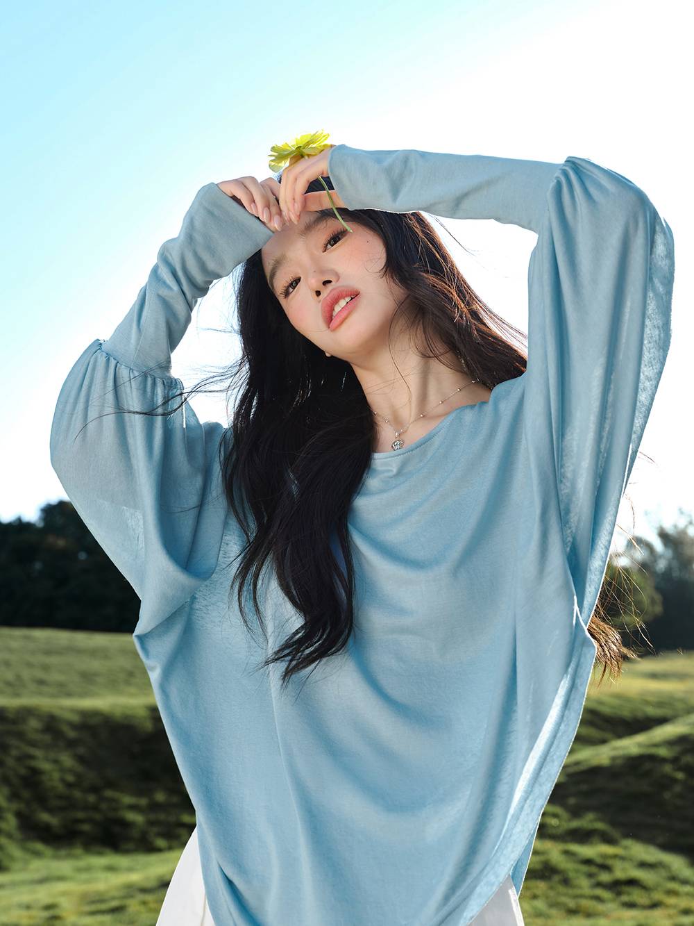 Asymmetric Long-Sleeve Top