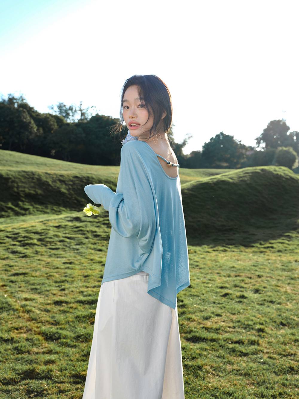 Asymmetric Long-Sleeve Top