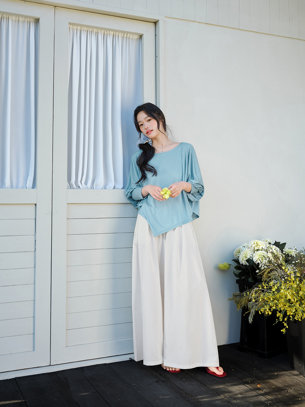 Asymmetric Long-Sleeve Top