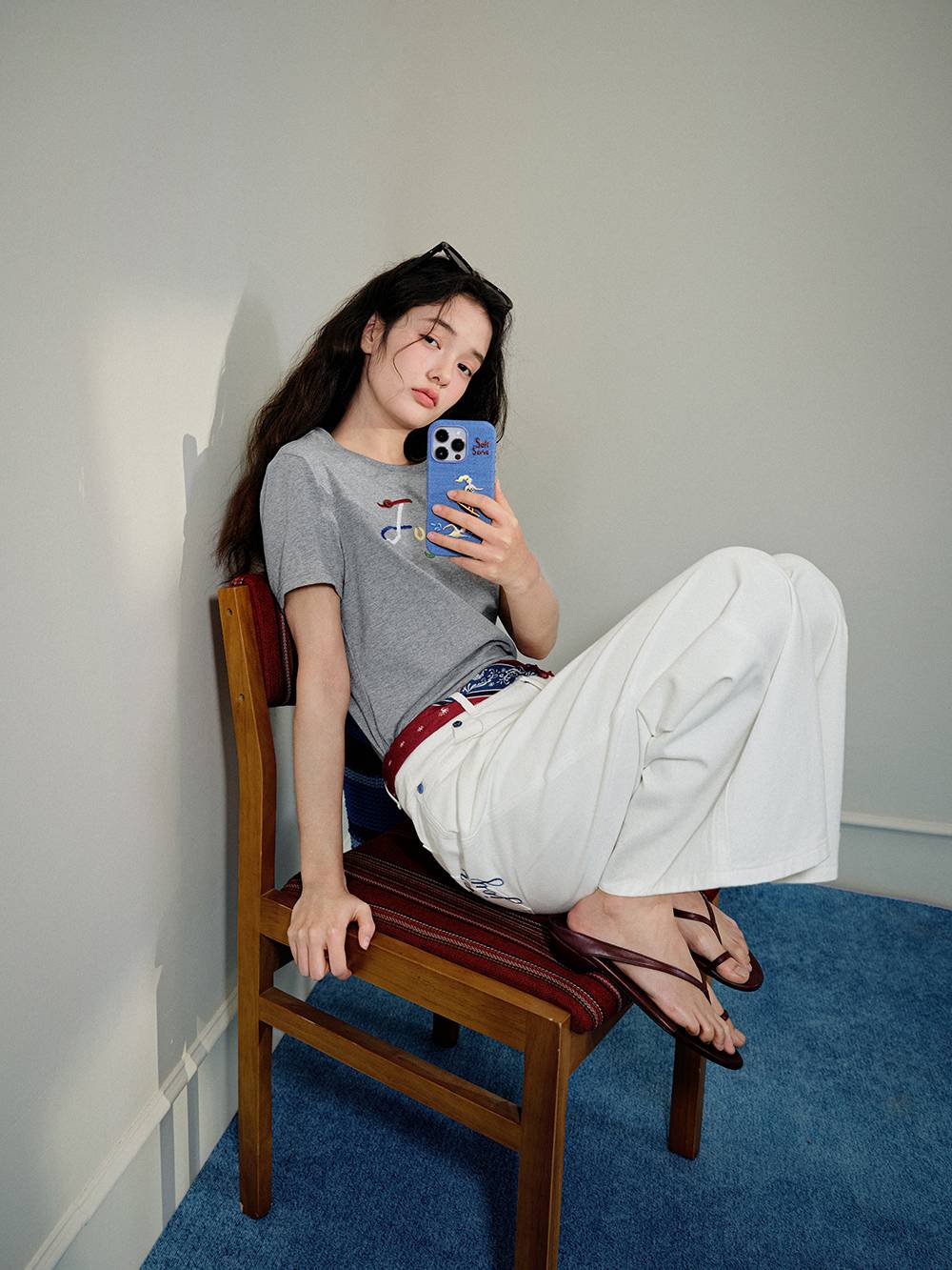 Embroidered Short Sleeve Top