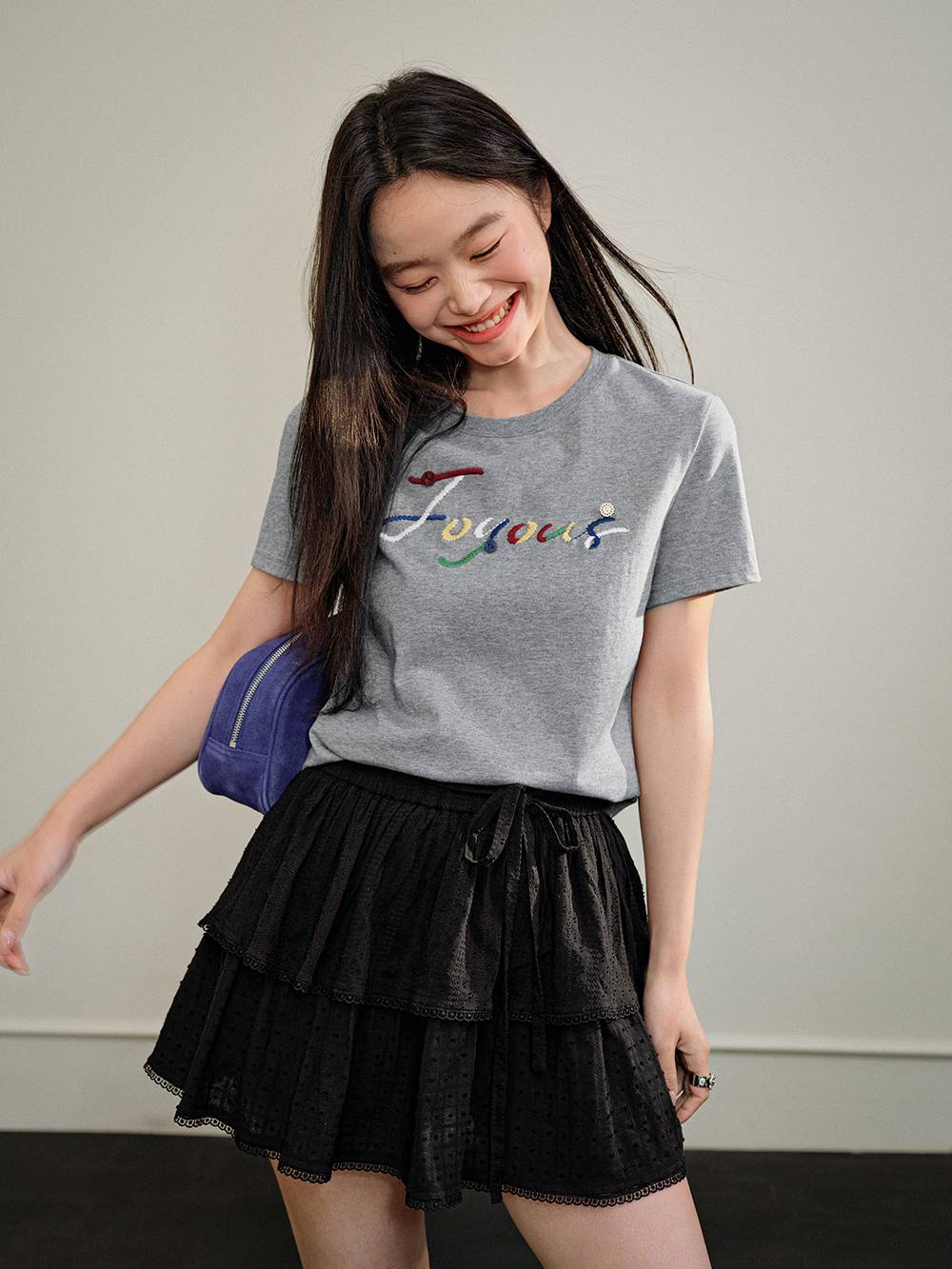 Embroidered Short Sleeve Top