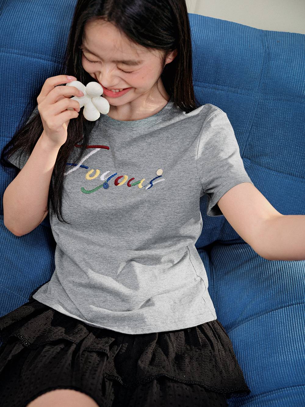 Embroidered Short Sleeve Top