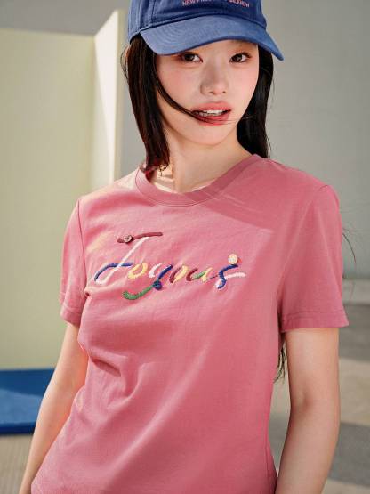 Embroidered Short Sleeve Top