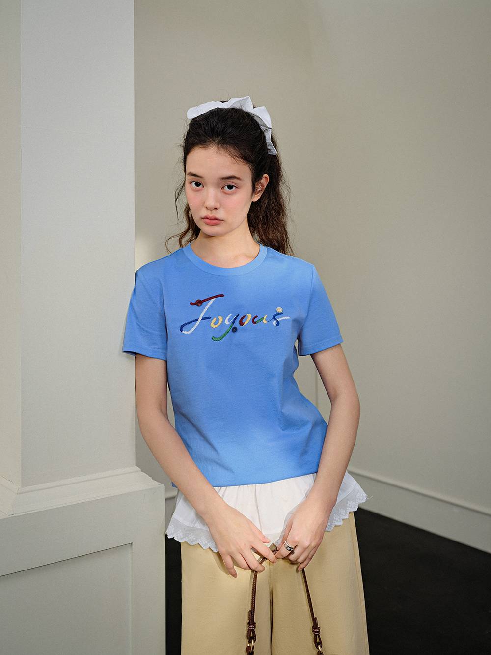 Embroidered Short Sleeve Top