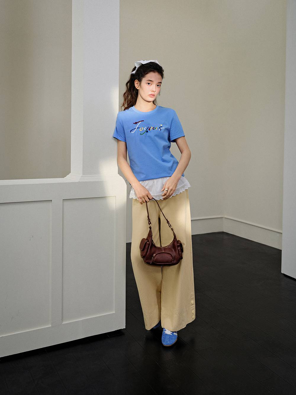 Embroidered Short Sleeve Top