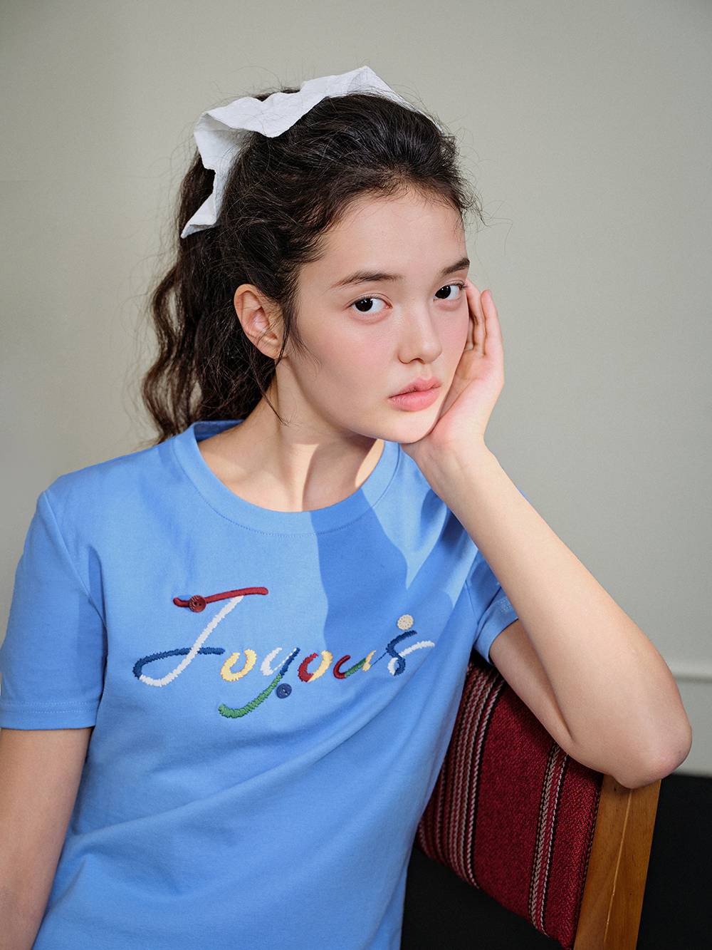 Embroidered Short Sleeve Top