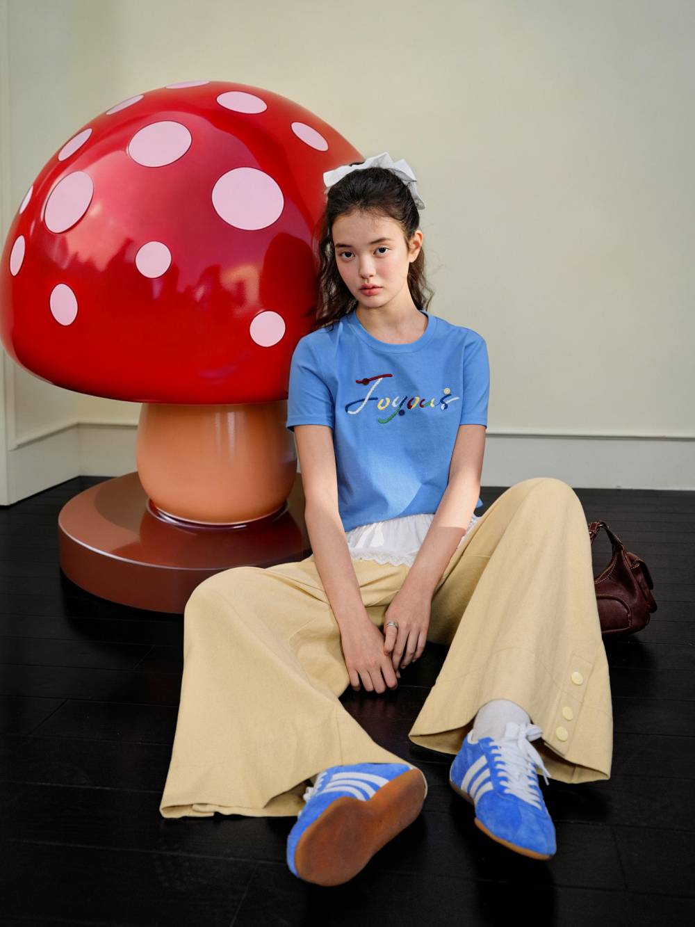 Embroidered Short Sleeve Top