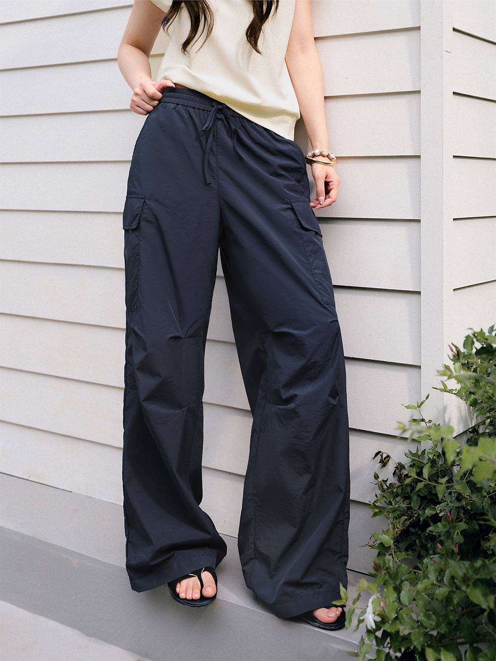 Elastic Waist Cargo Pants
