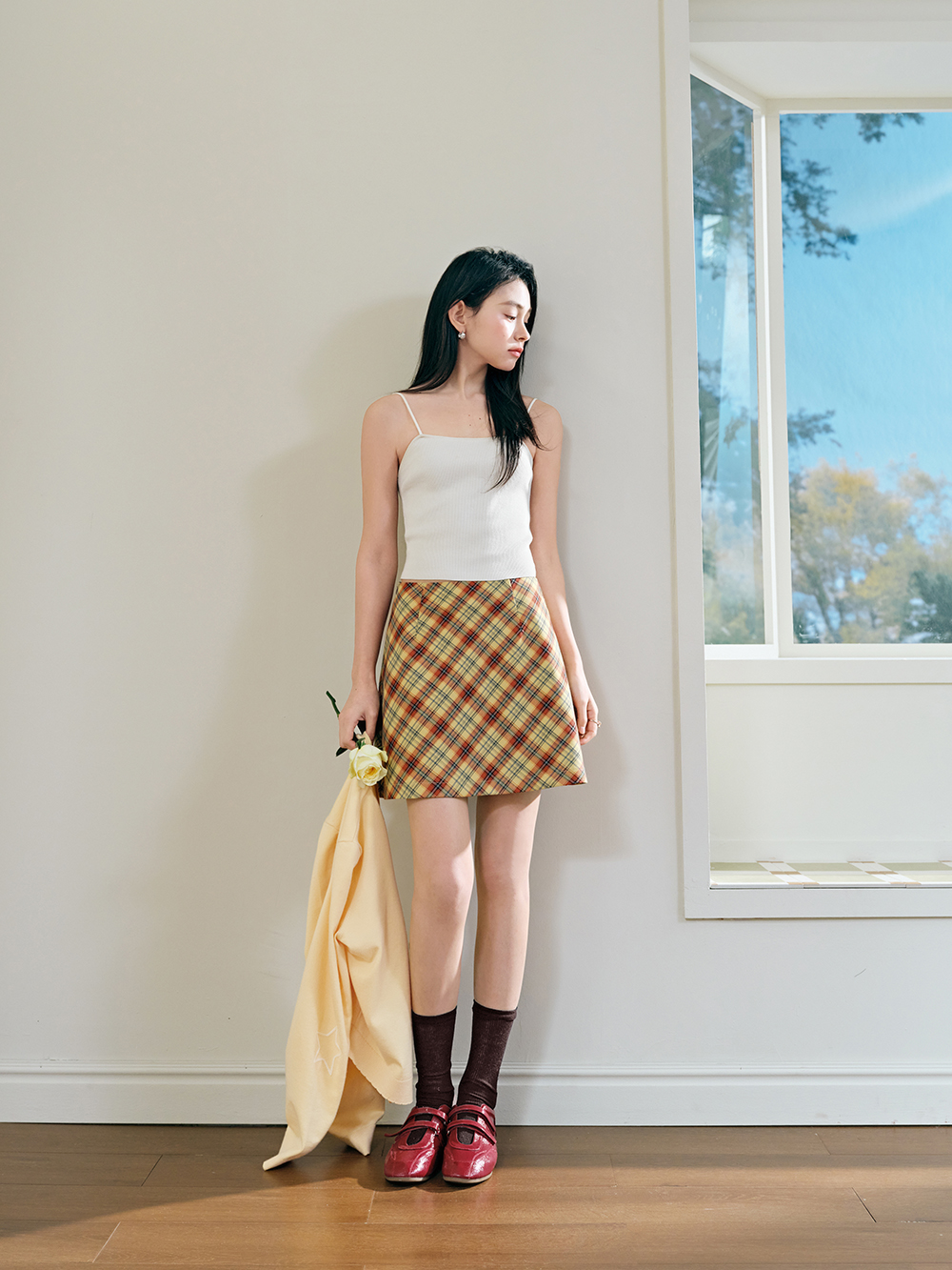 A-line Plaid Mini Skirt