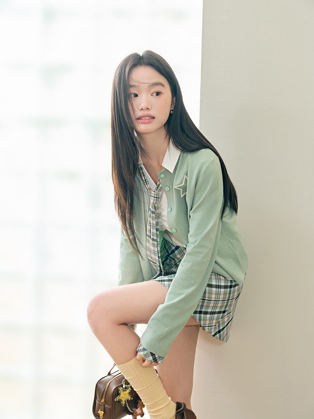 A-line Plaid Mini Skirt