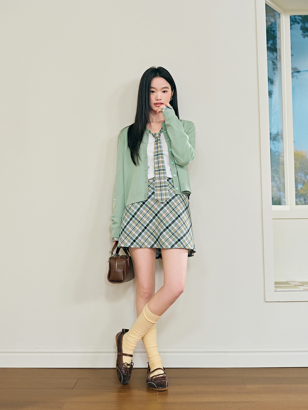 A-line Plaid Mini Skirt