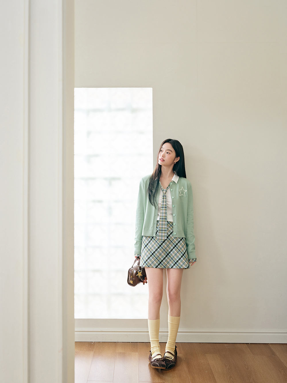 A-line Plaid Mini Skirt