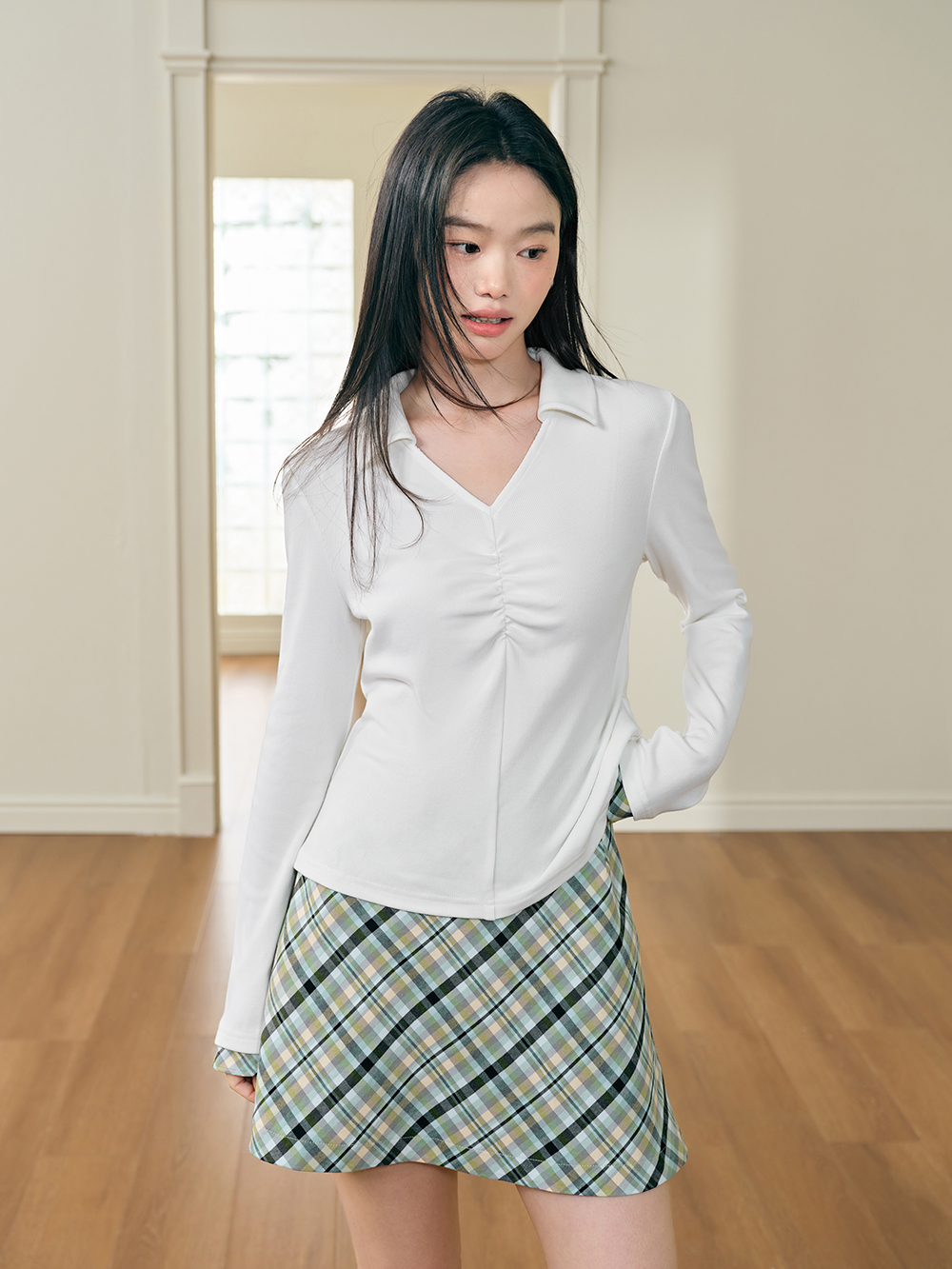 A-line Plaid Mini Skirt