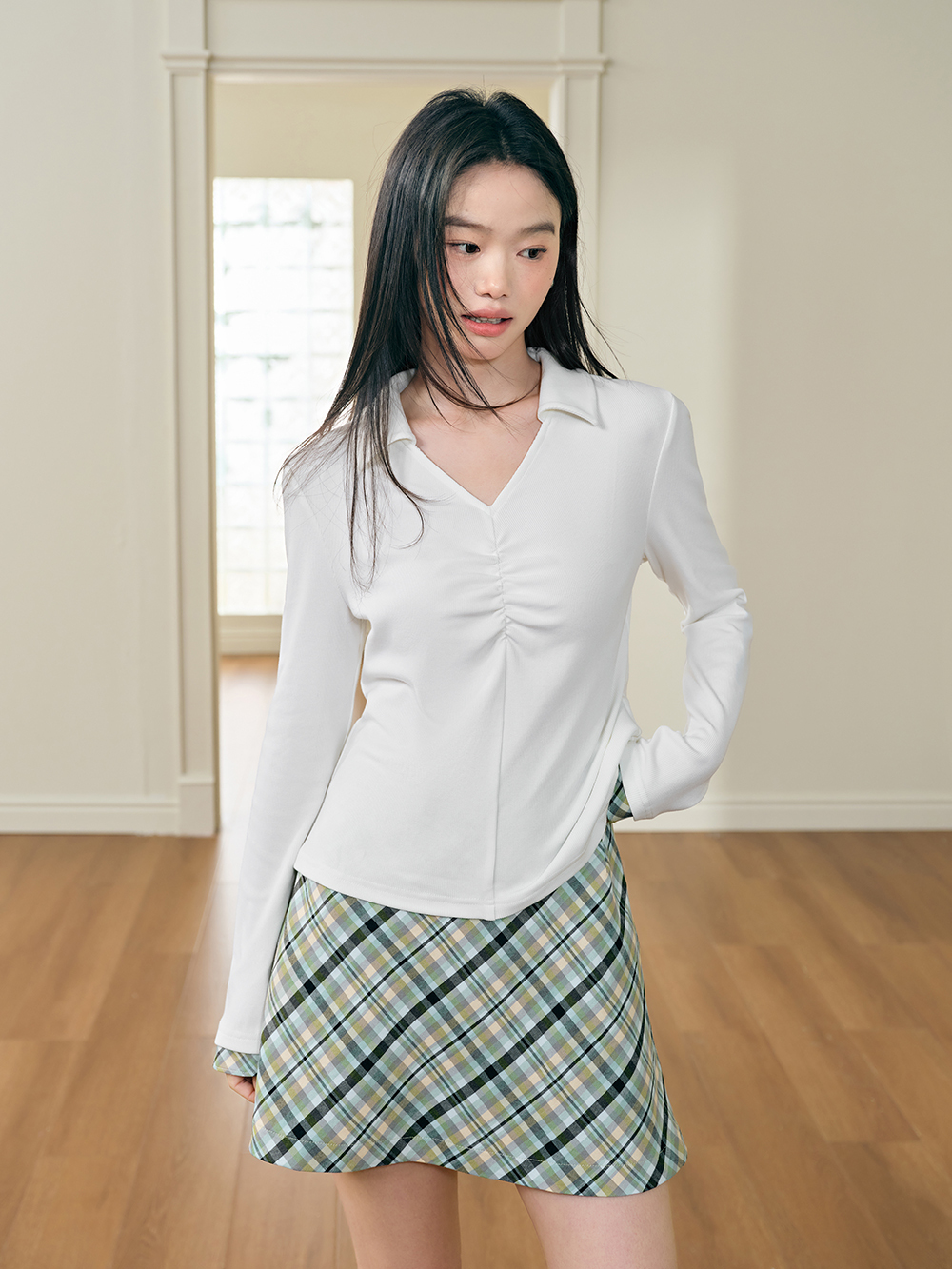 A-line Plaid Mini Skirt