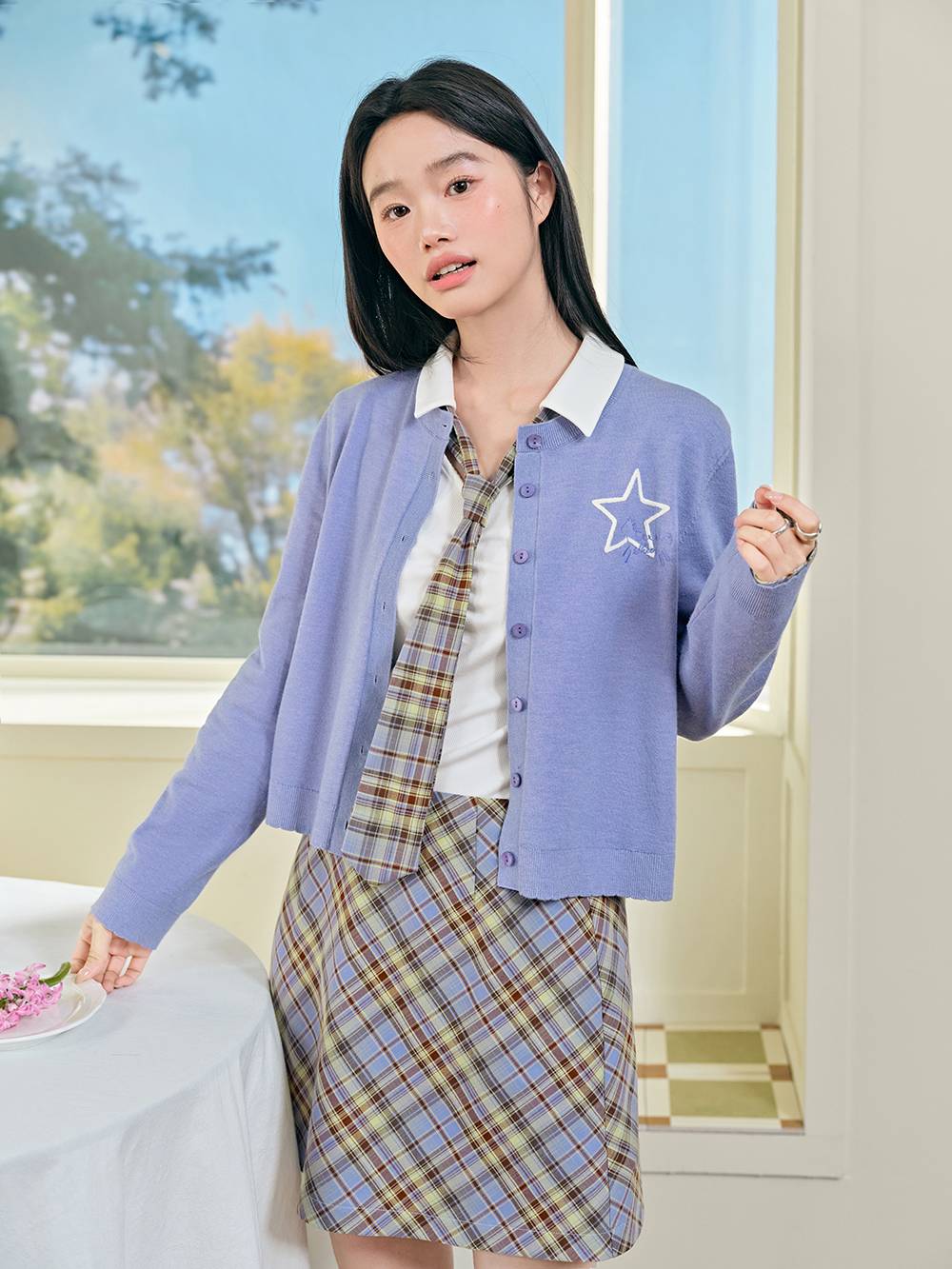 A-line Plaid Mini Skirt