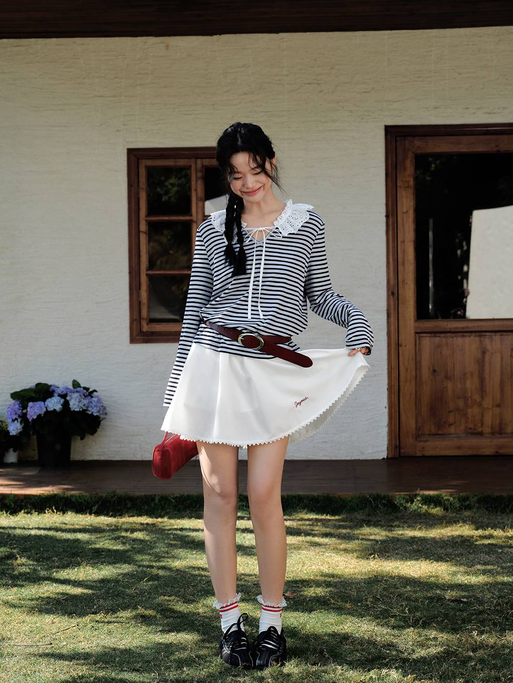 Elastic Waist Mini Skirt