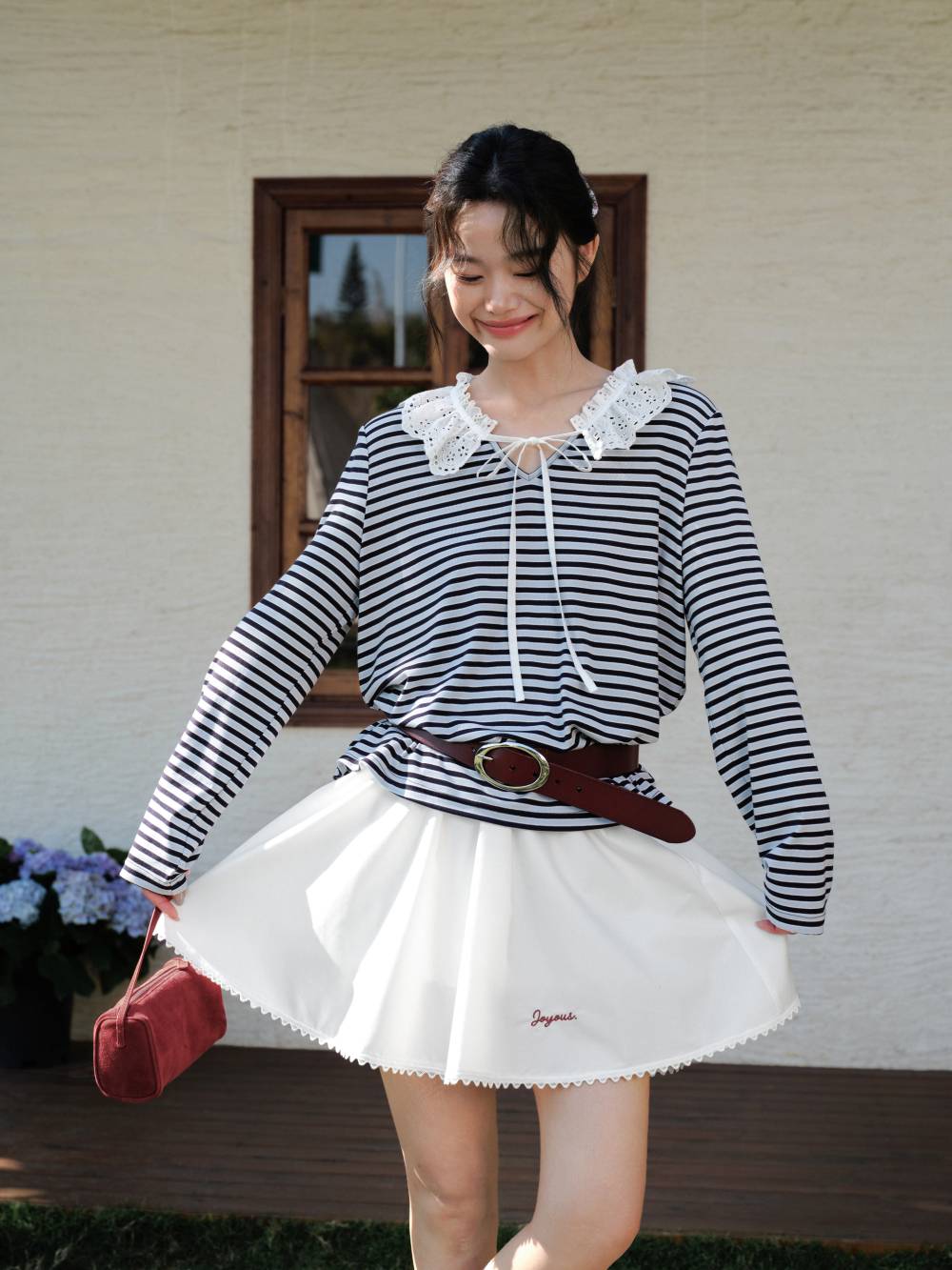 Elastic Waist Mini Skirt