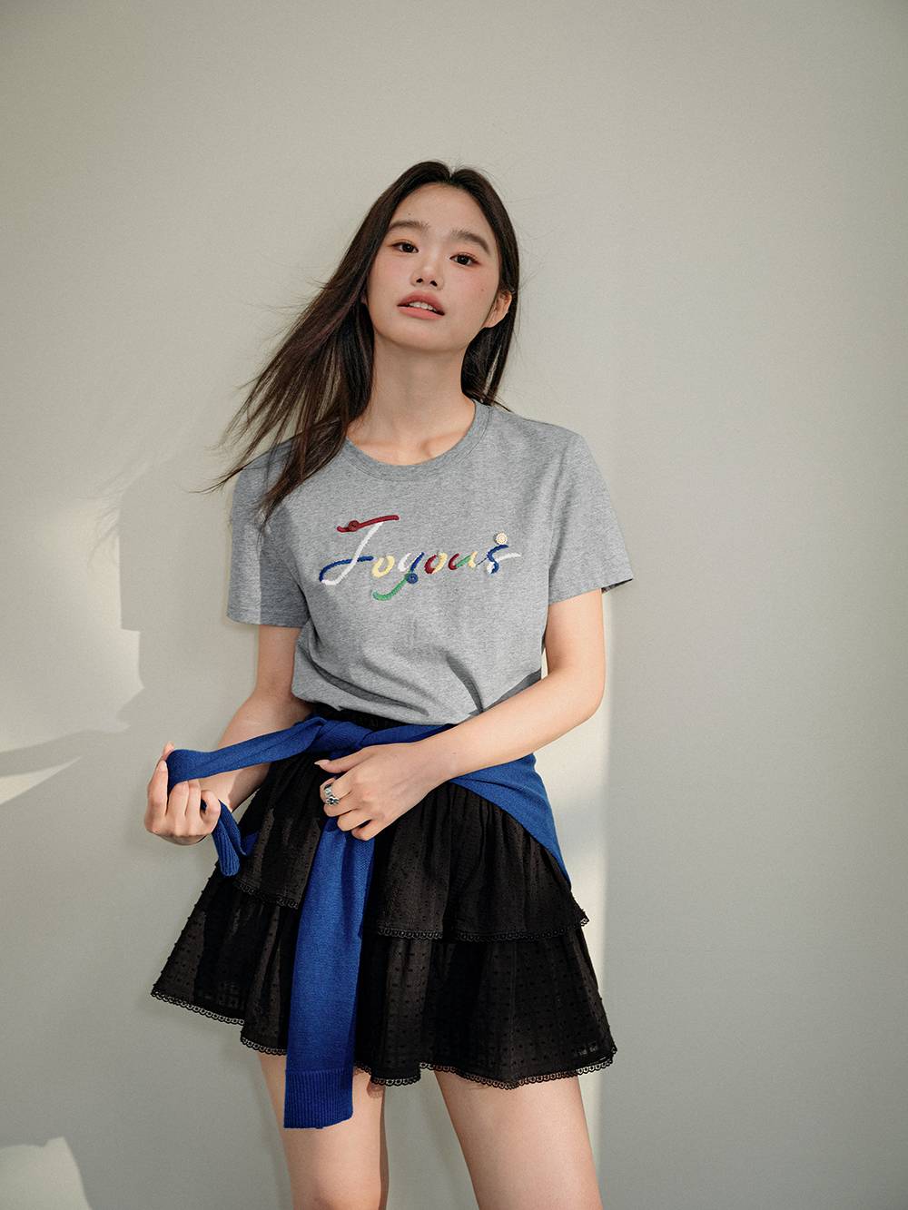 Embroidered Short Sleeve Top