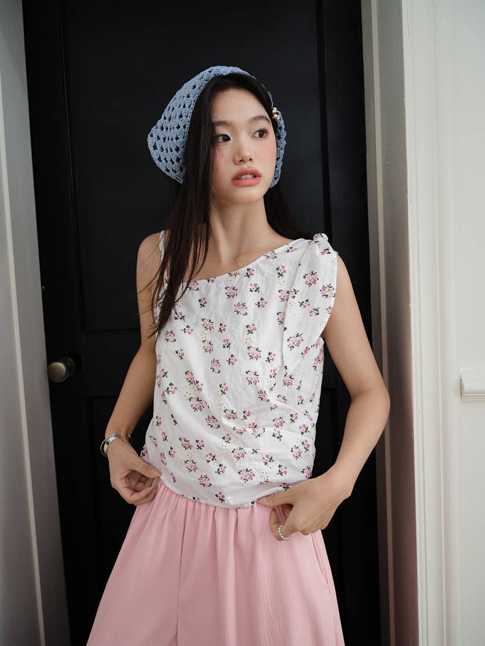 One Shoulder Bow Top