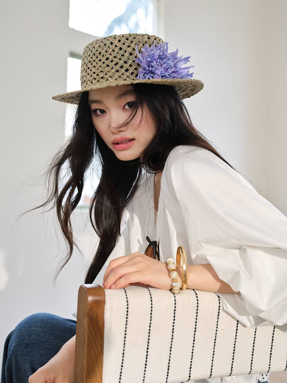 Lace Hem Relaxed Blouse