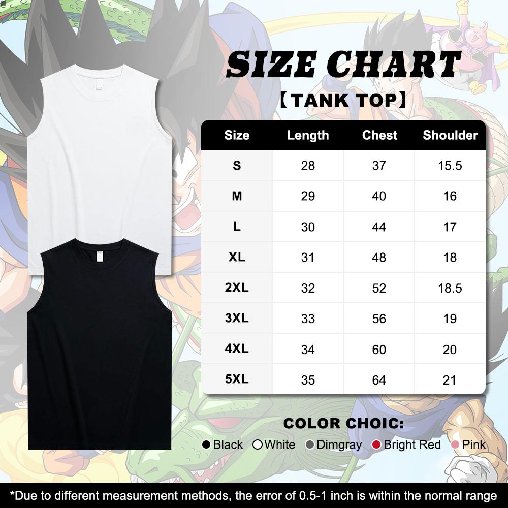 Dragon Ball DBZ GYM Unisex Summer outfits men streetwear 80s 90s graphic tees cotton Anime tank tops men gifts