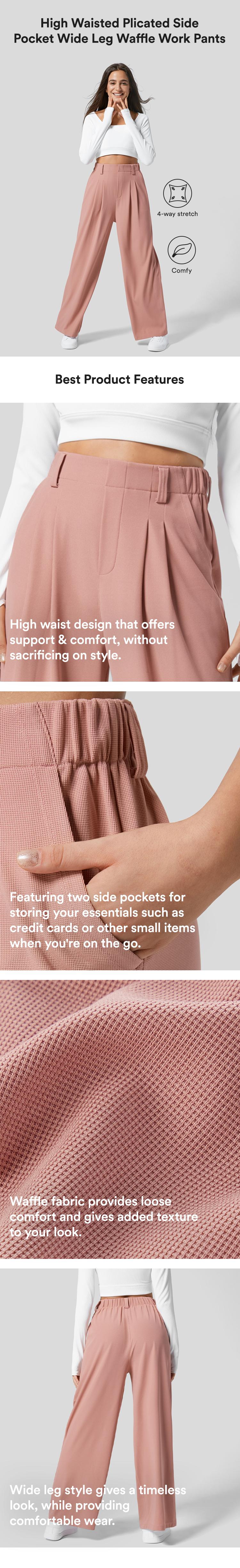 Halara Flex™ High Waisted Pocket Wide Leg Waffle Work Pants