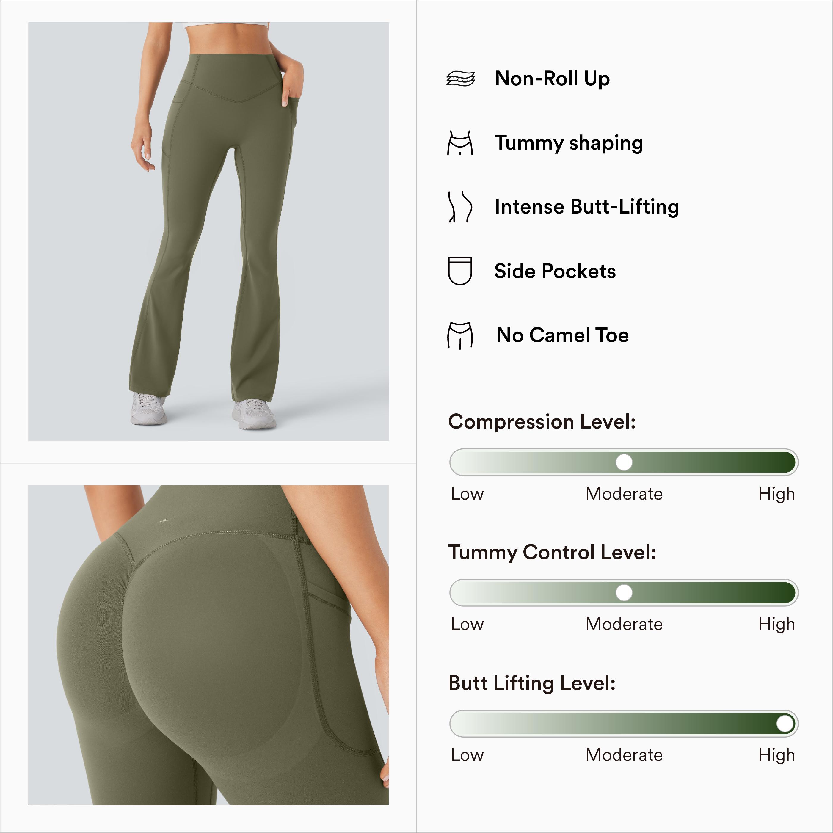 Halara UltraSculpt High Waisted Scrunch Butt Lifting Tummy Control Pocket Shaping Yoga Bootcut Leggings