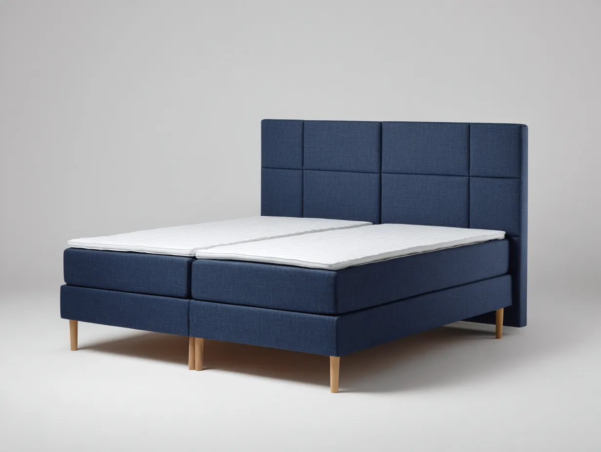 Letto matrimoniale 160x200x110 cm Blu con comodini Stile moderno-Denmylab