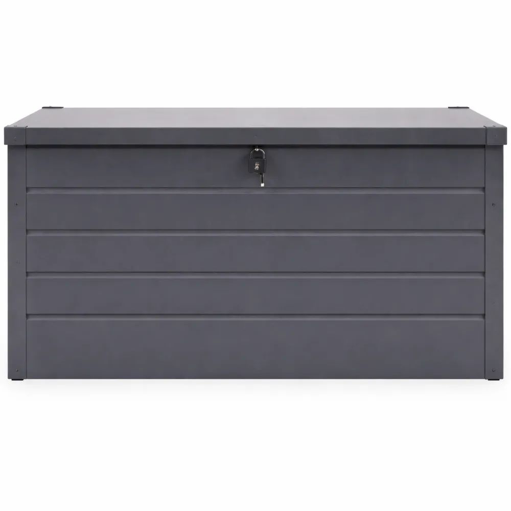 Coffre de jardin sécurisé en métal 360L avec vérin à gaz