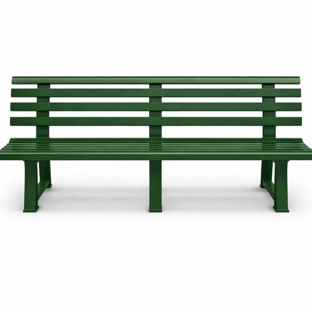 Banc de jardin vert 3 places en plastique 145x49x74 cm