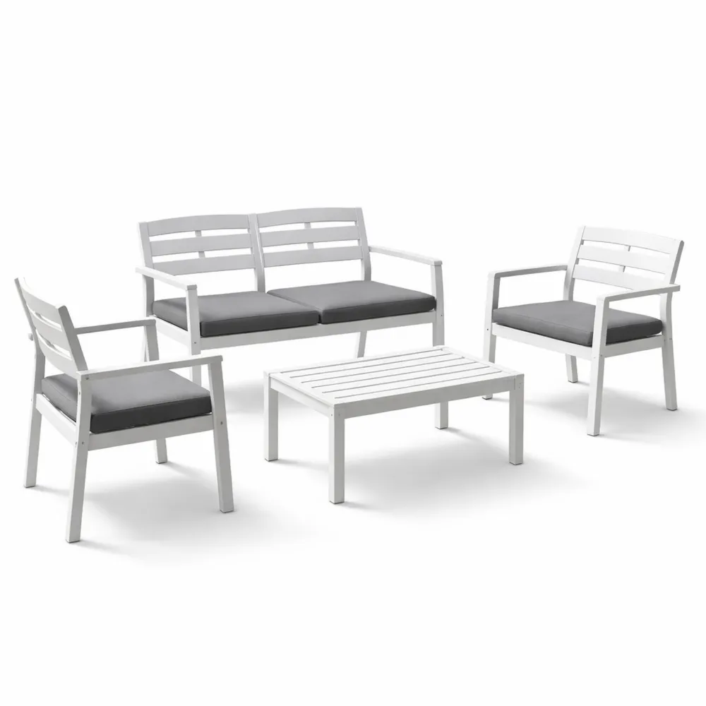 Ensemble de mobilier d'extérieur avec fauteuils, canapé et table basse, pour jardin ou terrasse