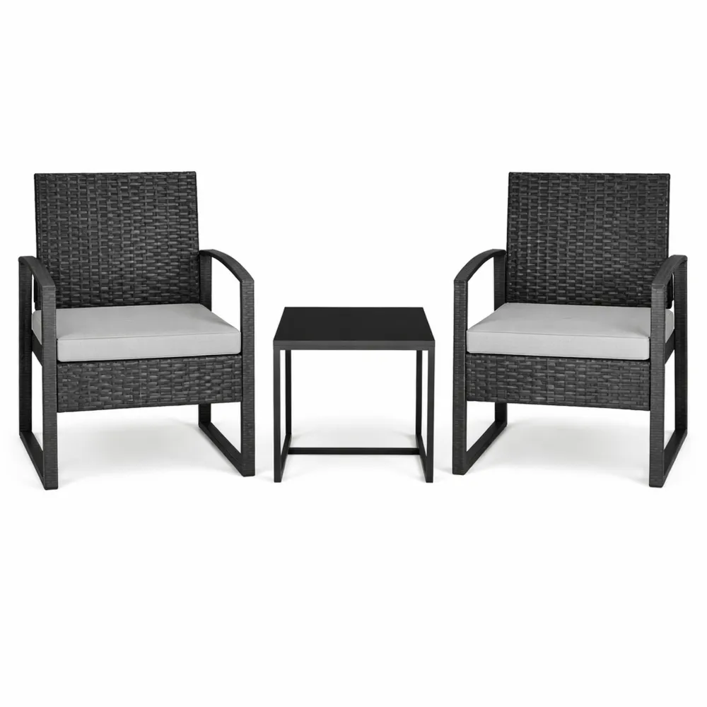 Ensemble de Jardin Extérieur avec Chaises et Table en Poly Rotin