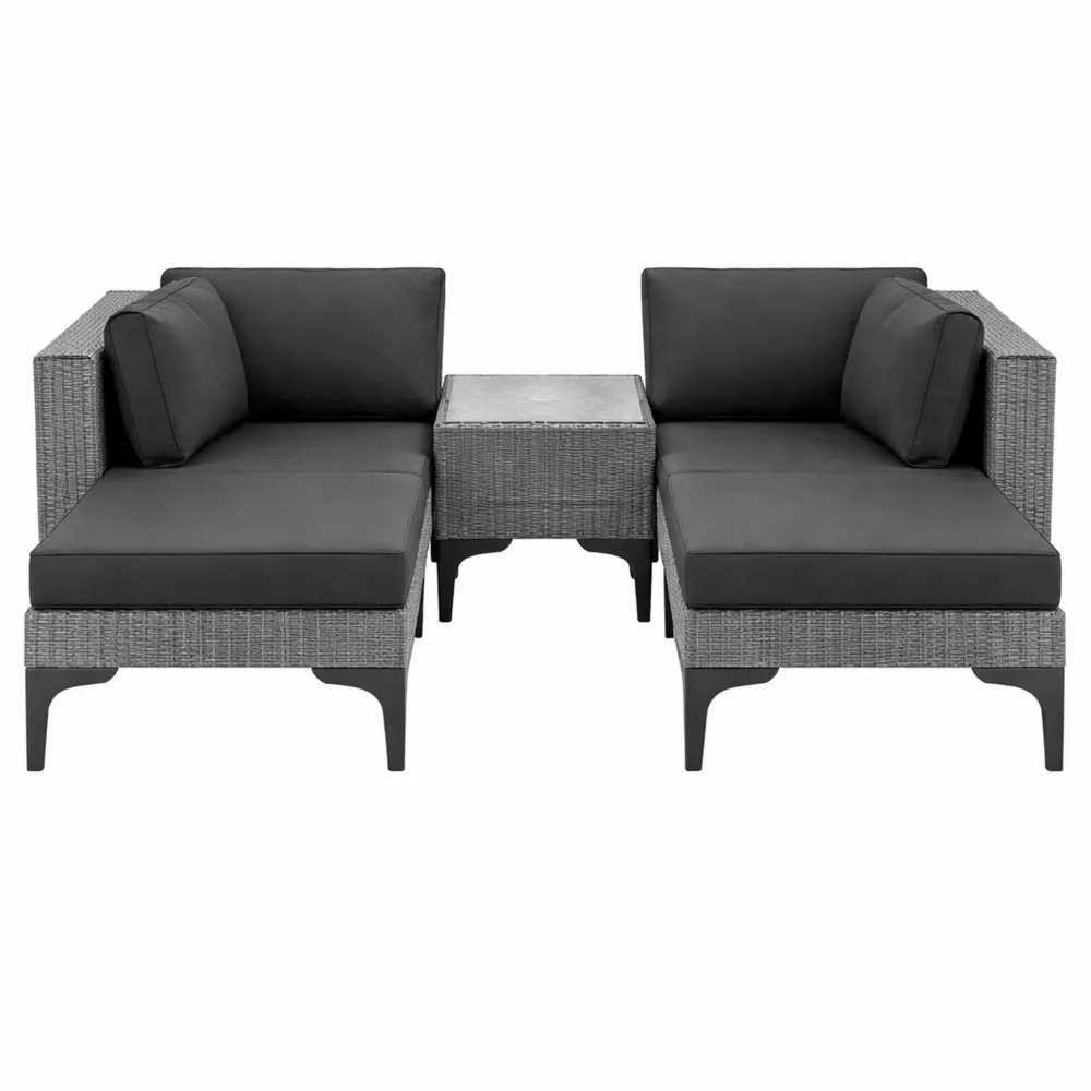 Ensemble Modulable de Jardin avec Chaises Longues et Table