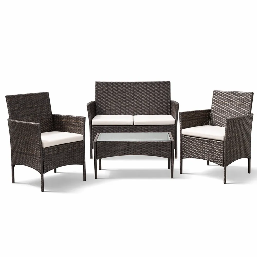 Set de Mobilier de Jardin en Résine pour 4 Personnes