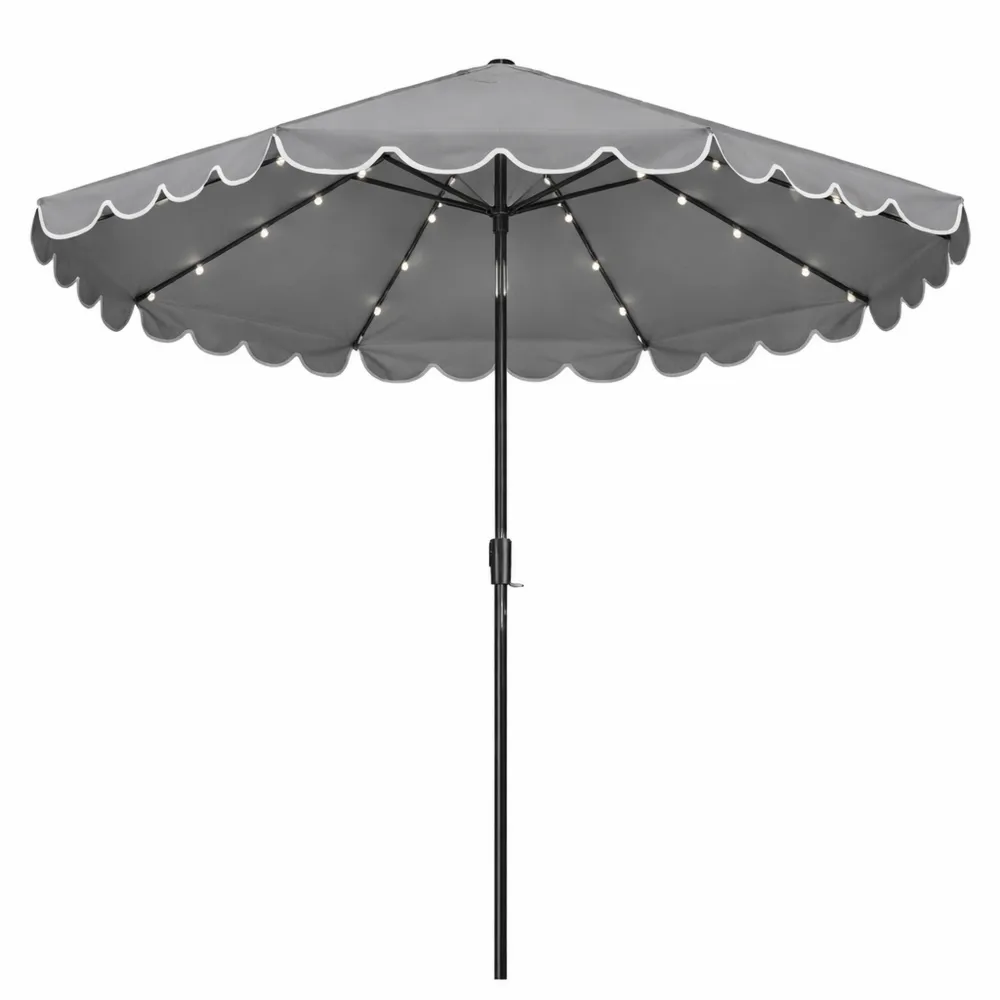 Parasol de Jardin 3M avec Lumières LED Intégrées et Manivelle