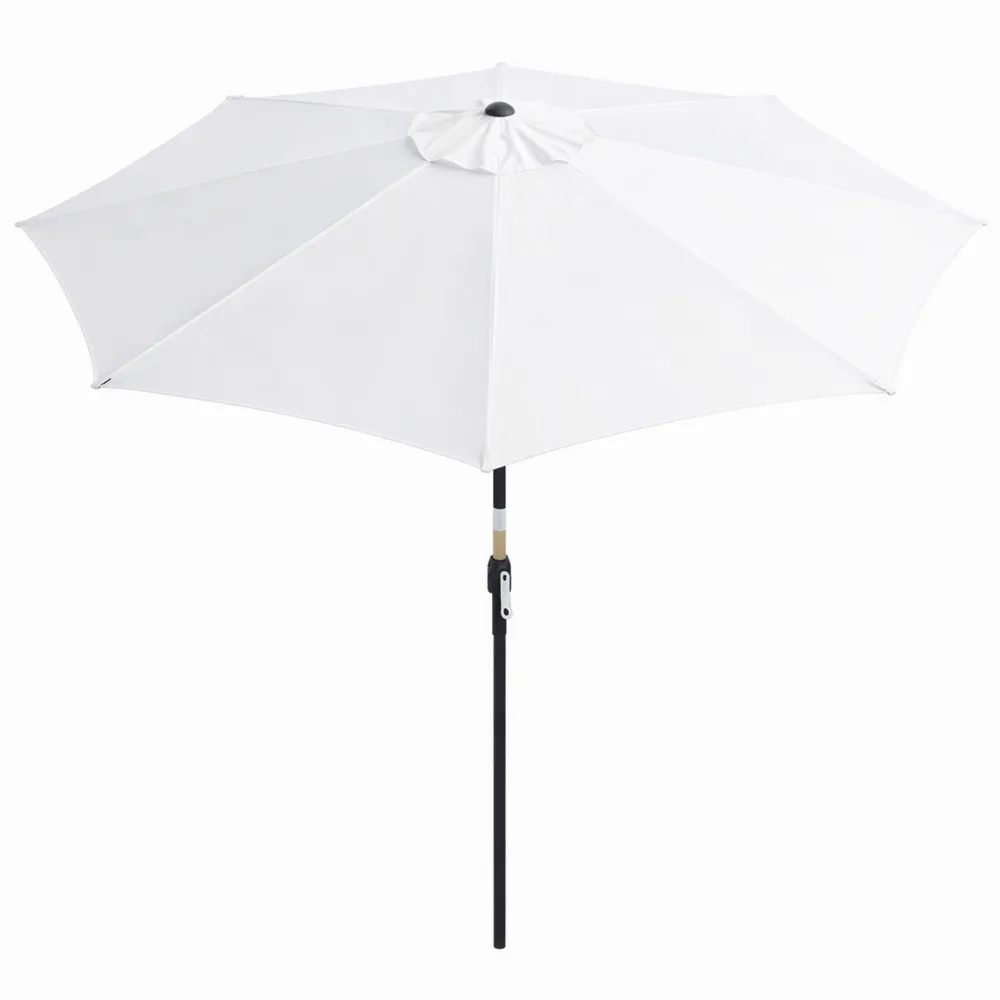 Parasol pour Balcon Ø 2,6 m, Acier et Polyester Crème