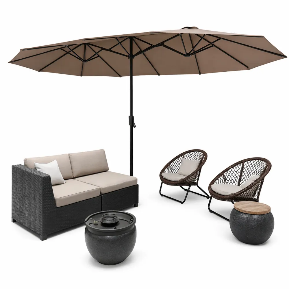 Parasol rectangulaire extérieur avec manivelle pour terrasse et balcon