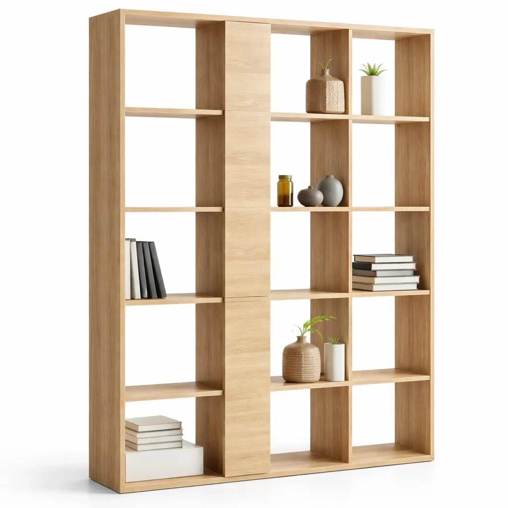 Modern Grid Open Storage Bookcase-Hemsleyra