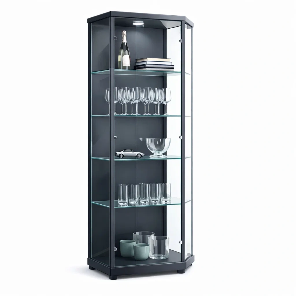 Glass Display Storage Cabinet-Hemsleyra