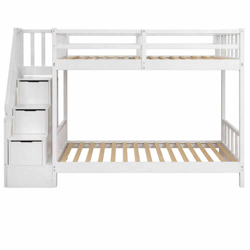Lits superposés pour enfants avec rangement 190x90cm blanc