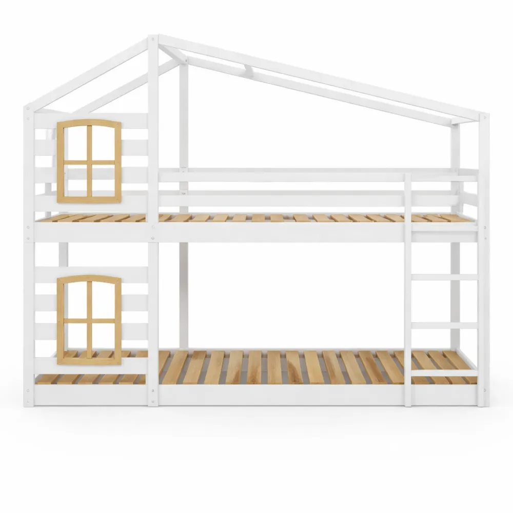 Lit mezzanine blanc 90x200 cm pour enfants