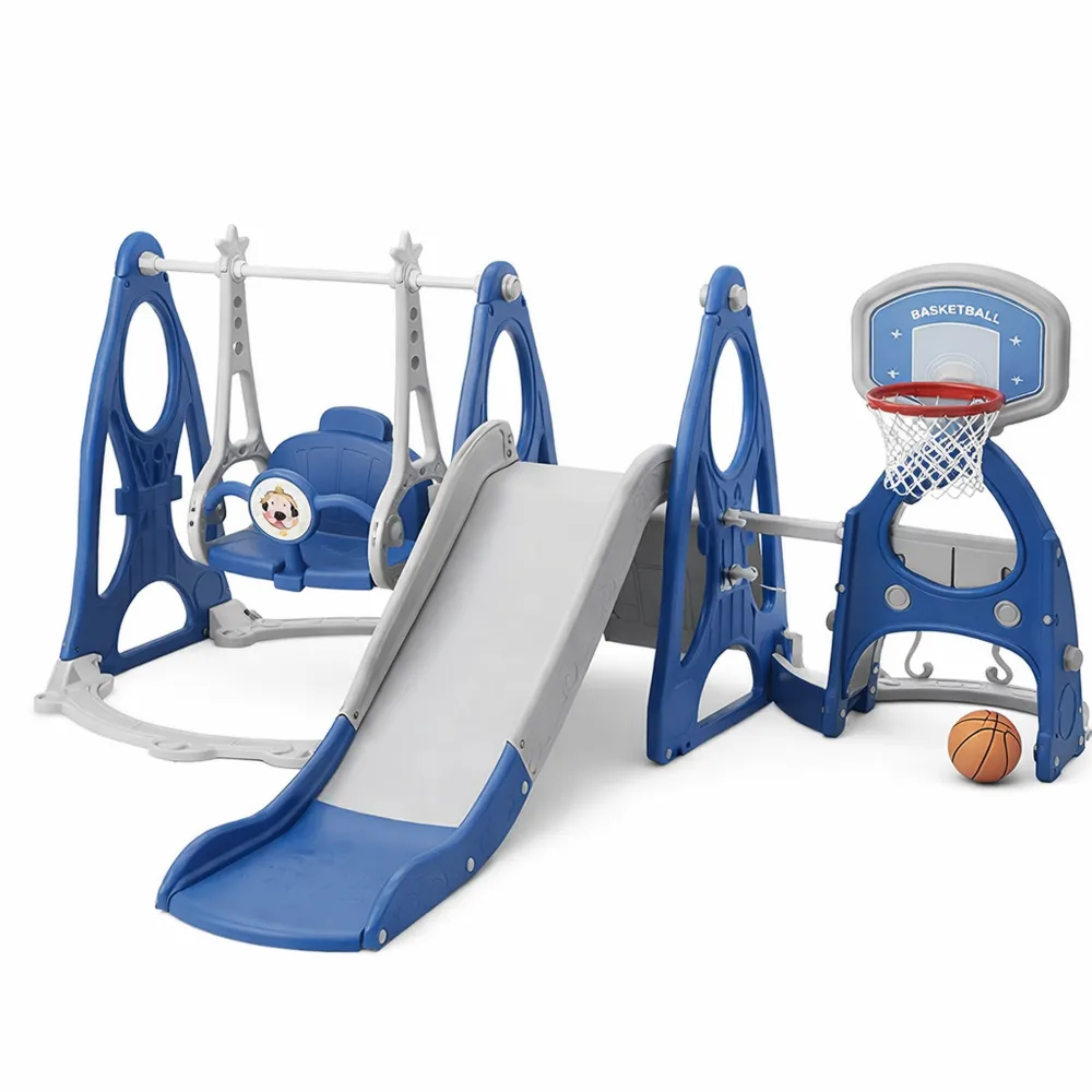 Toboggan et Balancoire avec Panier de Basket pour Enfant 1+ An